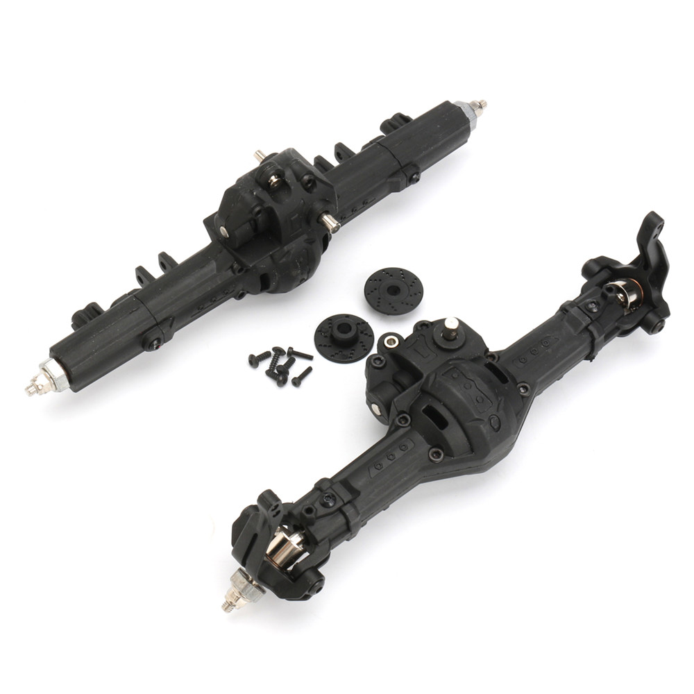 Front +Rear Black Gear Case Set for 1/10 Axle HG P401/P402/P601 Crawler RC Car Truck Parts