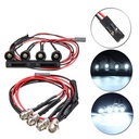 WPL C14 C24 1/16 2.4G Rc Car DIY Parts 4 White LED Light Headlight Set With Metal Lamp Cup