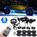 Waterproof Wireless bluetooth Music LED RGB Off-road Rock Light Accent Car SUV Truck Rc Parts