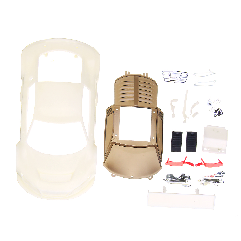 Firelap 1 Set 98mm Wheelbase Audi R8 ABS Unpainted White Body Shell for 1/28 Rc Car Parts 