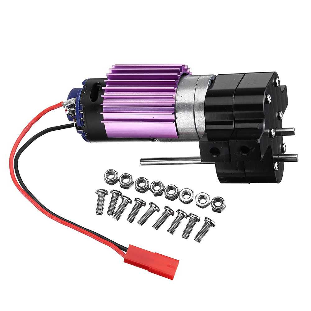 Upgraded Metal Transfer Gear Case with 370 Motor For WPL 1/16 4WD 6WD JJRC Q60 Q61 Black