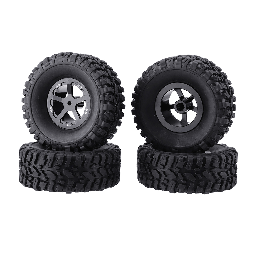 4PCS WPL Upgraded Wheel Rim & Tires for B1 B16 B24 B36 C14 C24 C34 1/16 Rc Car Parts