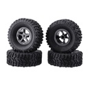 4PCS WPL Upgraded Wheel Rim & Tires for B1 B16 B24 B36 C14 C24 C34 1/16 Rc Car Parts