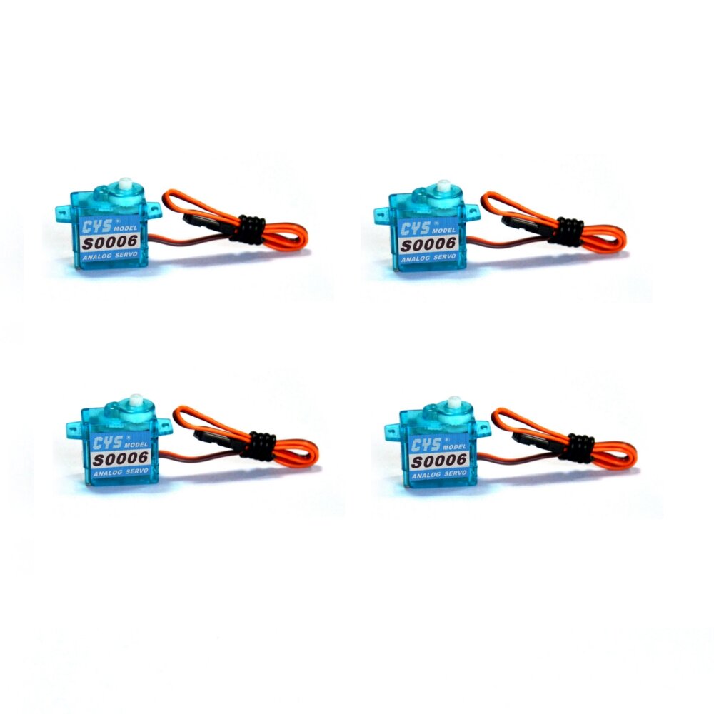 4 PCS CYS-S0006 1.2kg Analog 6g Micro Servo For F3P KT RC Airplane Mini Aircraft
