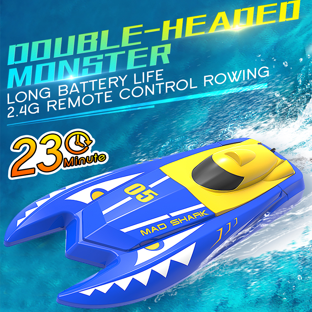 Double E H128 1/47 2.4G 23CM 20KM/H High Speed Mini RC Boat Vehicle Models  Dual Motors 20mMinutes Fligt Time Children Toy