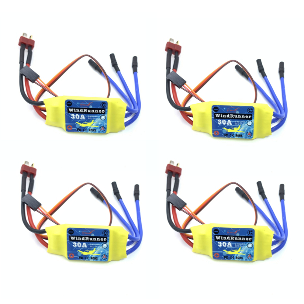 4PCS Brushless ESC 30A Speed Control T-Plug for 2212 Brushless Motor KT SU27 RC Airplane FPV Racing Drone RC Car Boat