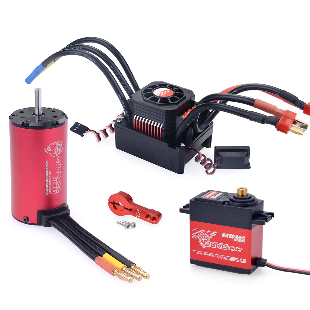 SURPASS-HOBBY KK4076 Motor 2250KV+KK 150A Brushless ESC+20KG Servo Extended Brushless Upgrade Kit For RC Car Boat Parts
