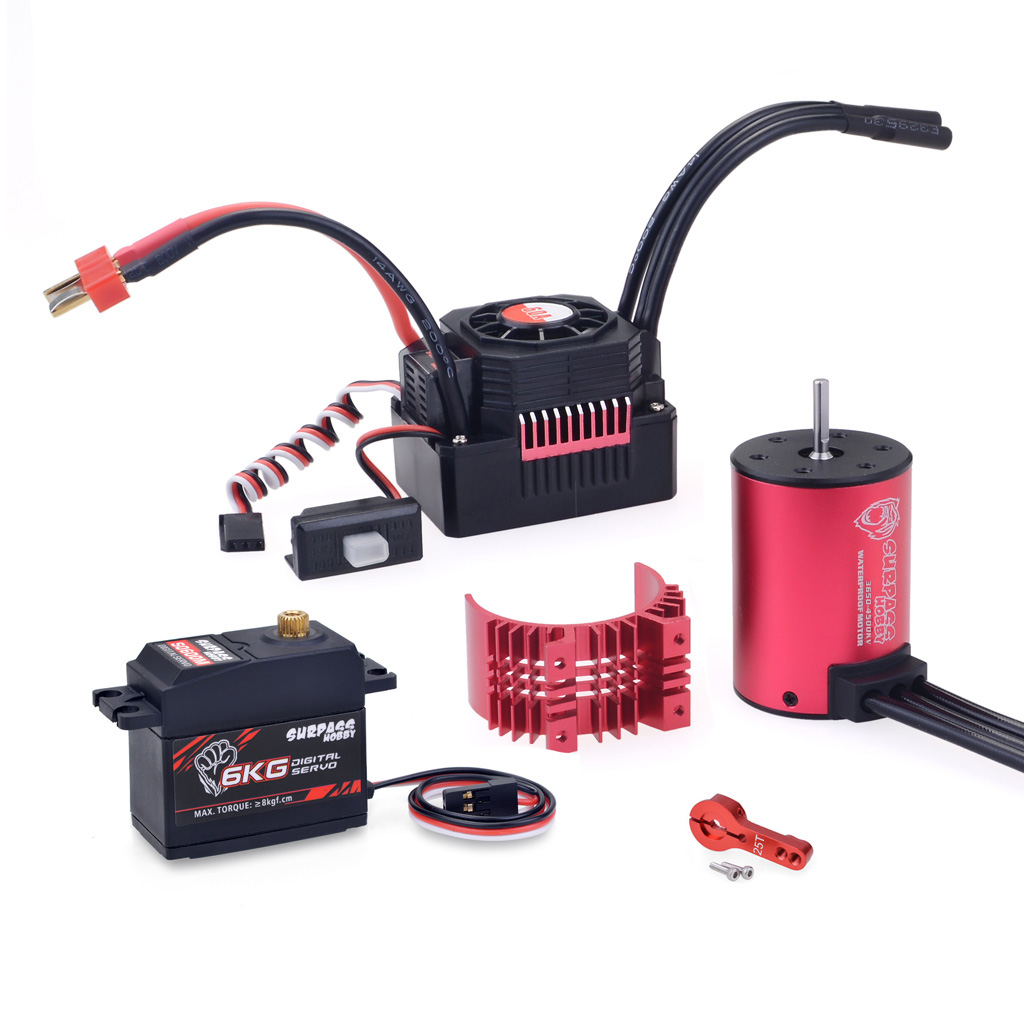 SURPASS HOBBY KK 3650 Brushless Motor 4500KV 60A Brushless ESC 6KG Metal Gear Digital Servo RC Car Parts