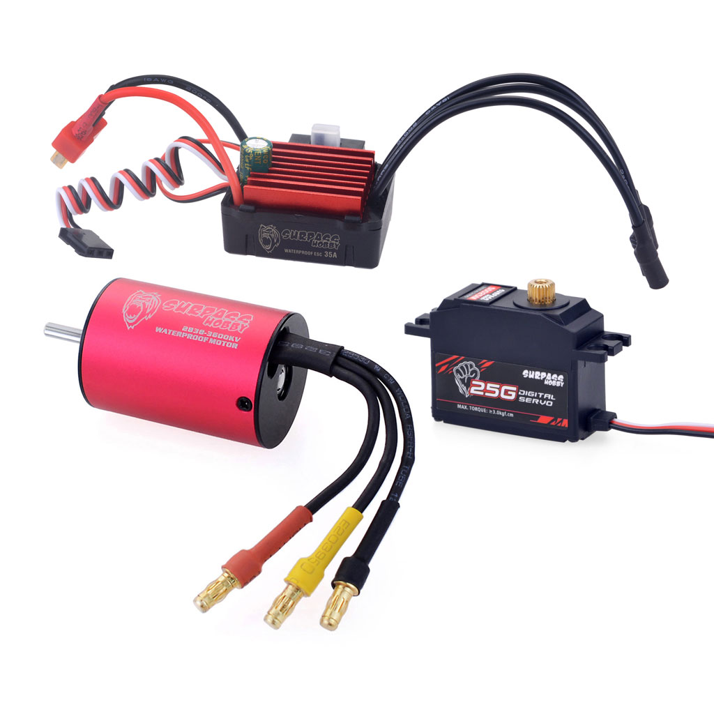 SURPASS HOBBY KK 2838 Brushless Motor 3600KV 35A Brushless ESC 25G Metal Gear Digital Servo RC Car Parts