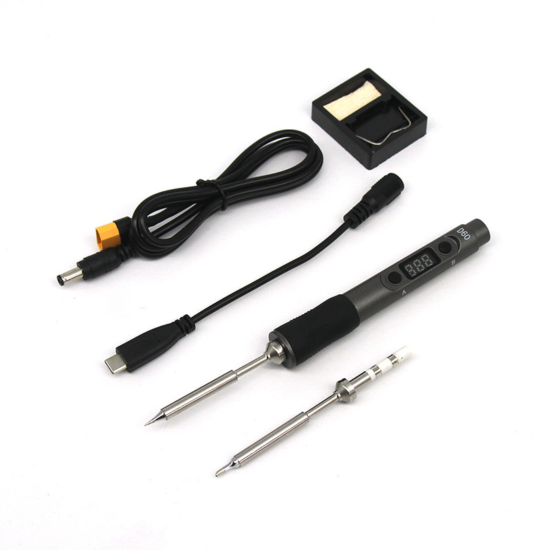 URUAV URIR01 60W Digital Soldering Iron DC12-24V Type-C Interface 100-400 Adjustable Temperature For RC Car Boat Plane RC Vehicles Model