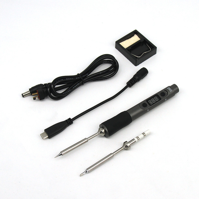 URUAV URIR01 60W Digital Soldering Iron DC12-24V Type-C Interface 100-400 Adjustable Temperature For RC Vehicles Model