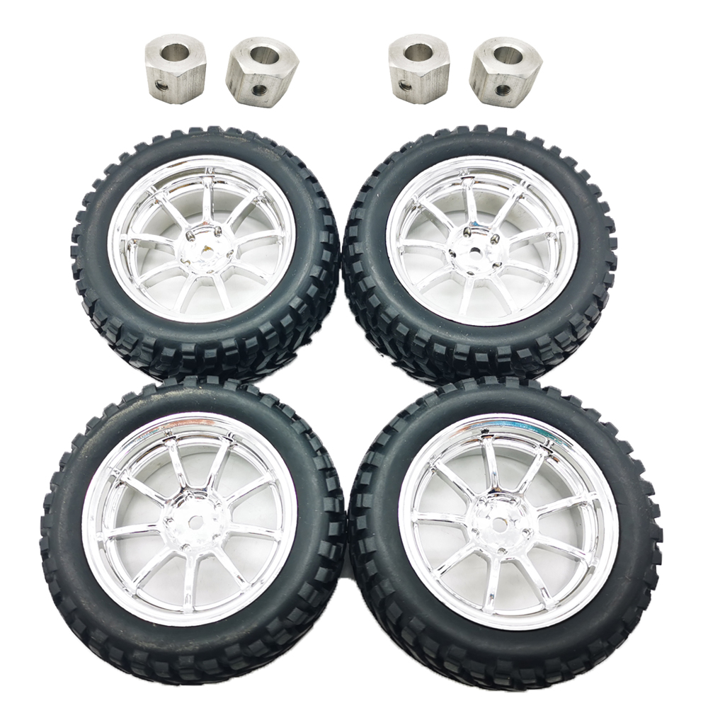 4PCS RBR/C 12MM Connector Upgraded RC Car Wheel Tire Vehicle Parts Sliver For WPL B14 B24 C14 C24 C34 C44  MN D90 91 96 99 99S RC Car