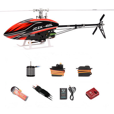 JCZK 450L DFC 6CH 3D Aerobatics Flying Flybarless Smart RC Helicopter with Brushless Motor Swashplate Servo Tail Servo Brushless ESC Charger Gyroscope Battery