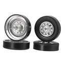 4PCS RBR/C Simulation Metal Tire R496 for WPL D12 Racing Vehicle Models RC Car Parts