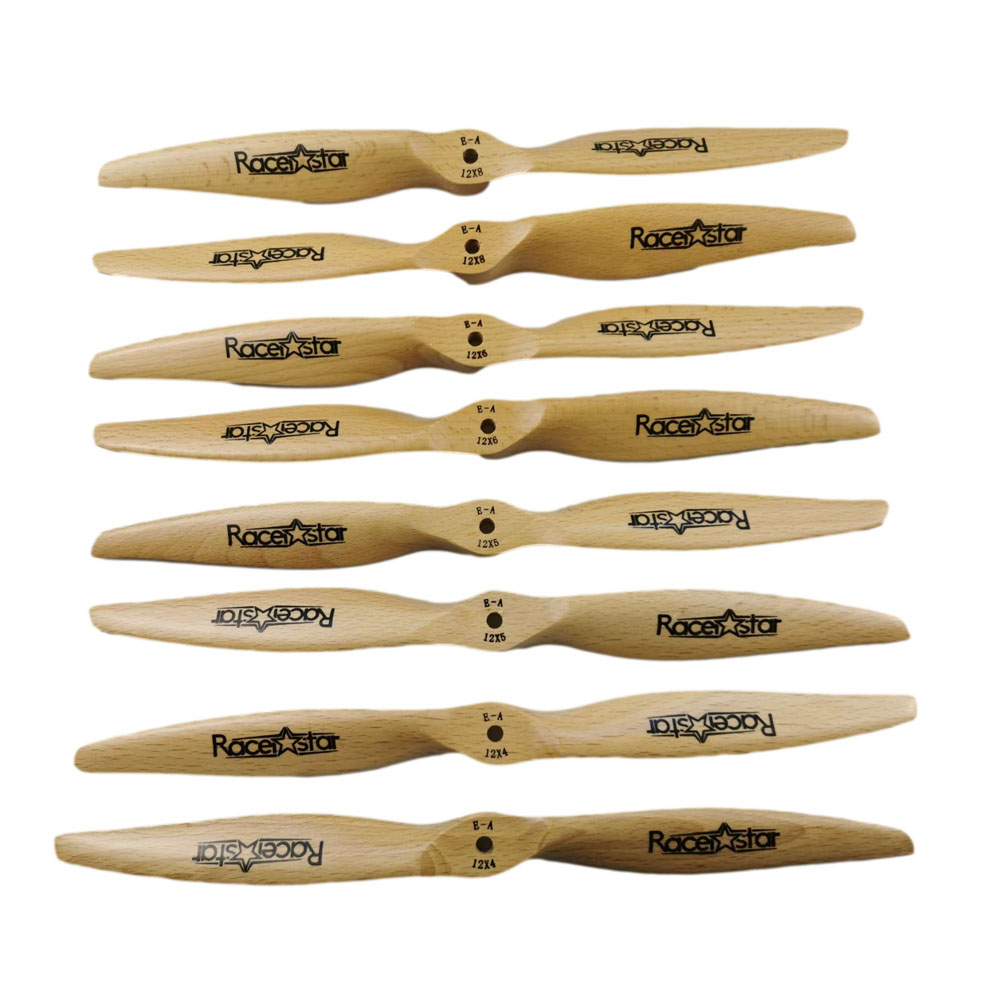 Racerstar 12 Inch 12x4 12x5 12x6 12x8 Electric Beechwood Propeller CCW/CW 1pc for RC Airplane Fixed Wing