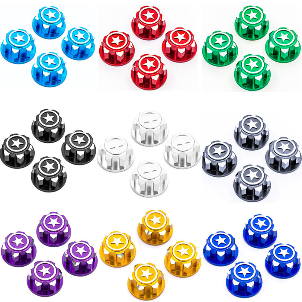 4PCS Non Slip Nut 17mm Hub Cap for TRX4 Big S Big E Big X RC Car Vehicle Models Parts