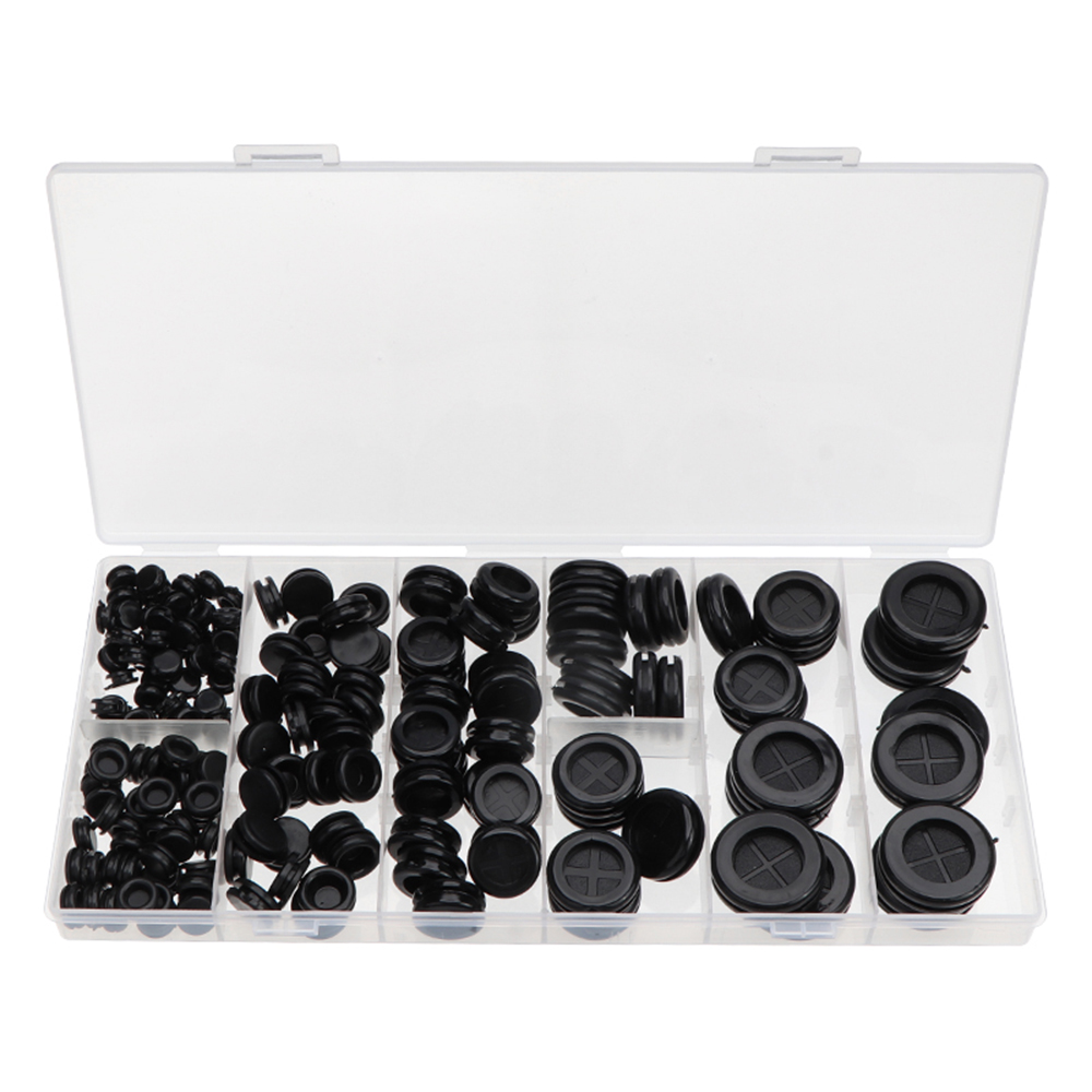 170PCS Rubber Sealing Ring Black Grommets Gasket Assortment Kit O Ring for RC Airplane RC Drone