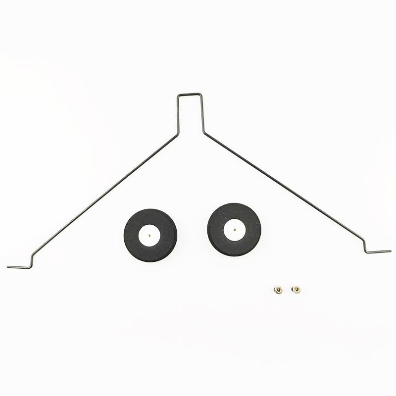 A Set Landing Gear with Wheels Steel Rod for KT Board RC Airplane