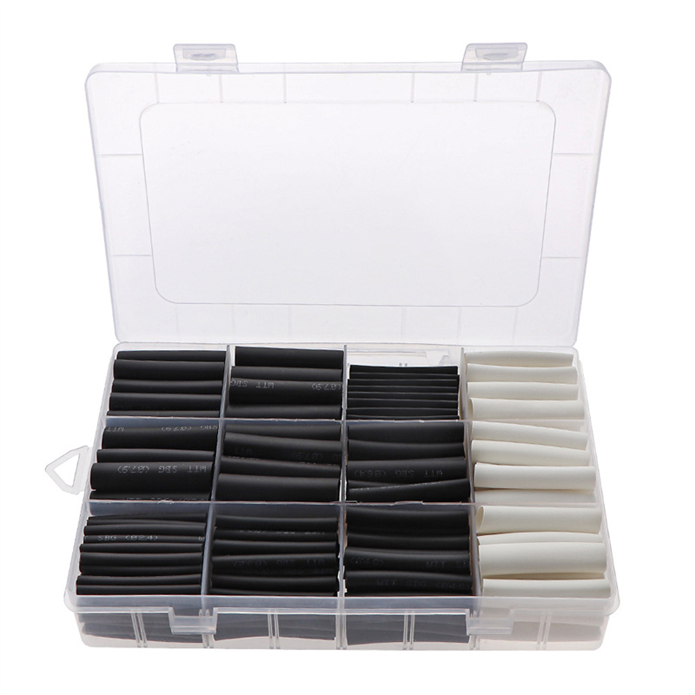 300PCS Black/White Heat Shrink Tube Model High-Temperature Flame-retardant Heat-shrinkable Insulating Sleeve DIY Spare Part for FPV RC Airplane