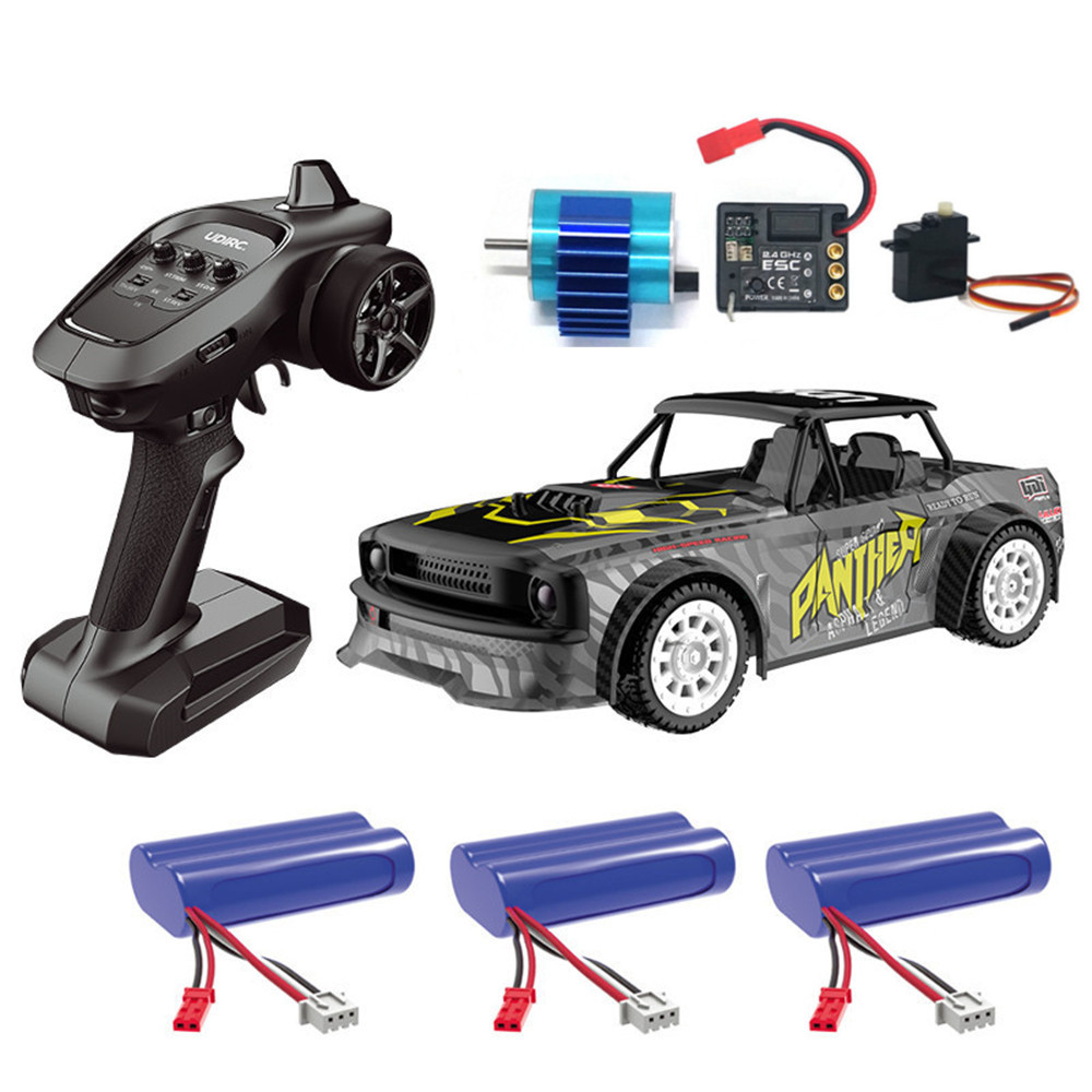 UDIRC 1602 RTR Brushless Several Battery 1/16 2.4G 4WD RC Car LED Light Drift Proportional Vehicles Model