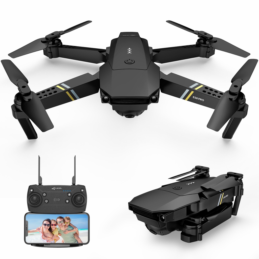 FLYHAL E58 PRO WIFI FPV With 120deg FOV 1080P HD Camera Adjustment Angle High Hold Mode Foldable RC Drone Quadcopter RTF