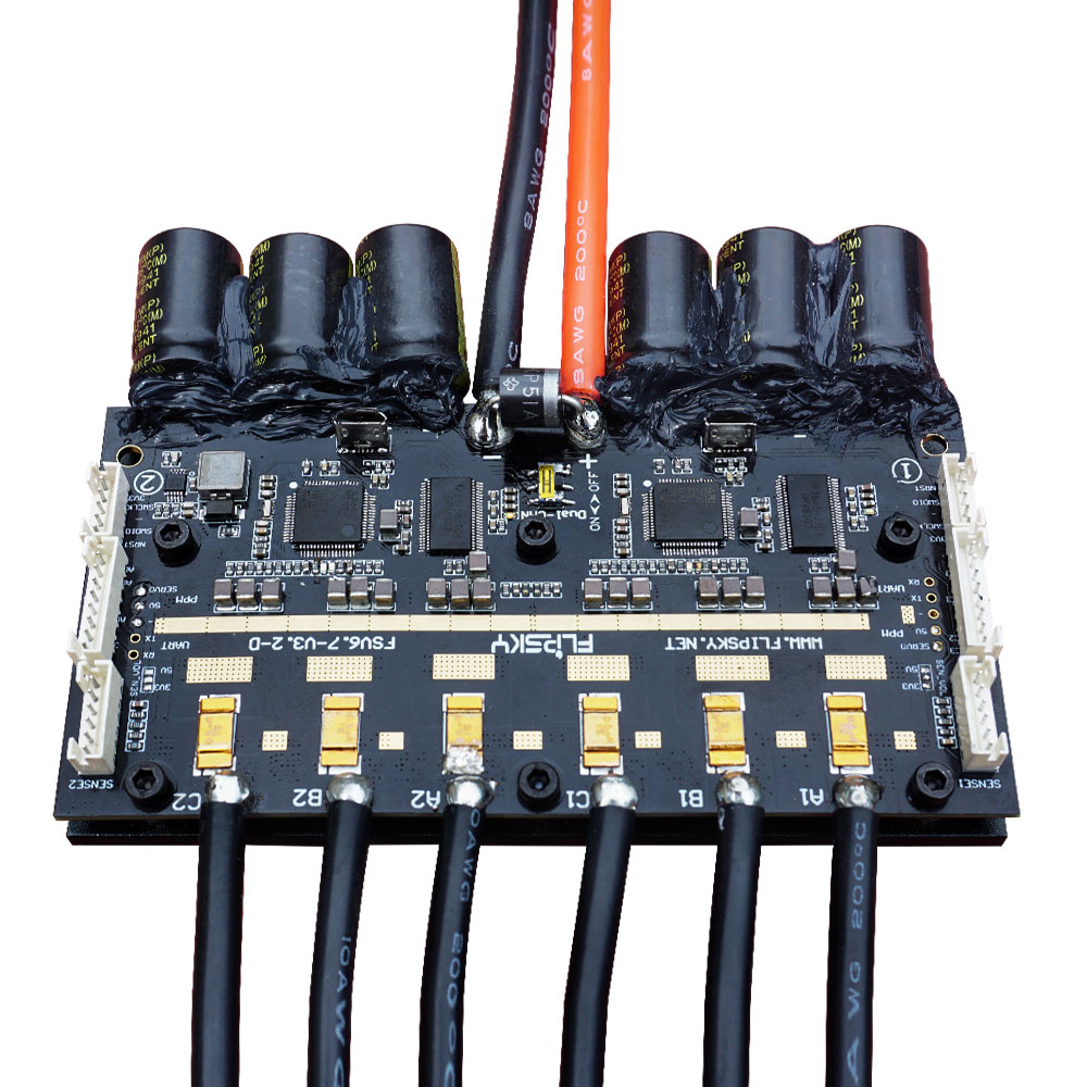 Flipsky 200A ESC Dual FSESC6.7 Based Upon VESC6 with Aluminum Heatsink for Electric Surfboard RC Car Drone E-Bike