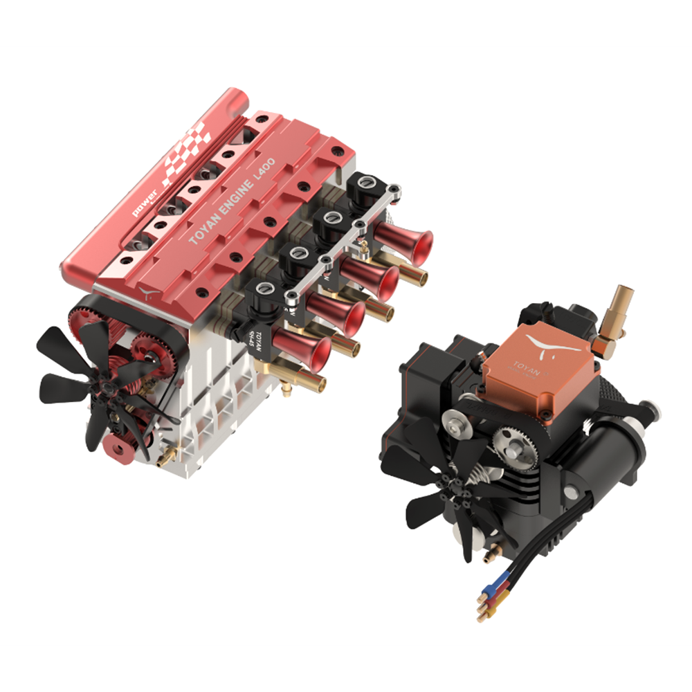 TOYAN FS-L400&FS-S100A Cylinder Four-Stroke Methanol Water-Cooled Nitro Engine Model for 1/10 RC Car Boat Plane Vehicles Parts