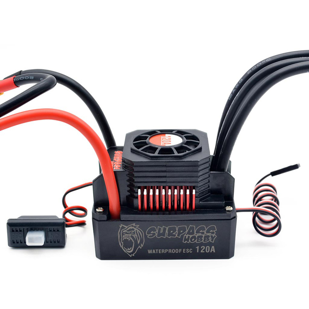 Surpass Hobby KK 120A Waterproof Brushless ESC w/ Two XT60 Plug for 1/8 2-6S RC Car Vehicles Model Parts
