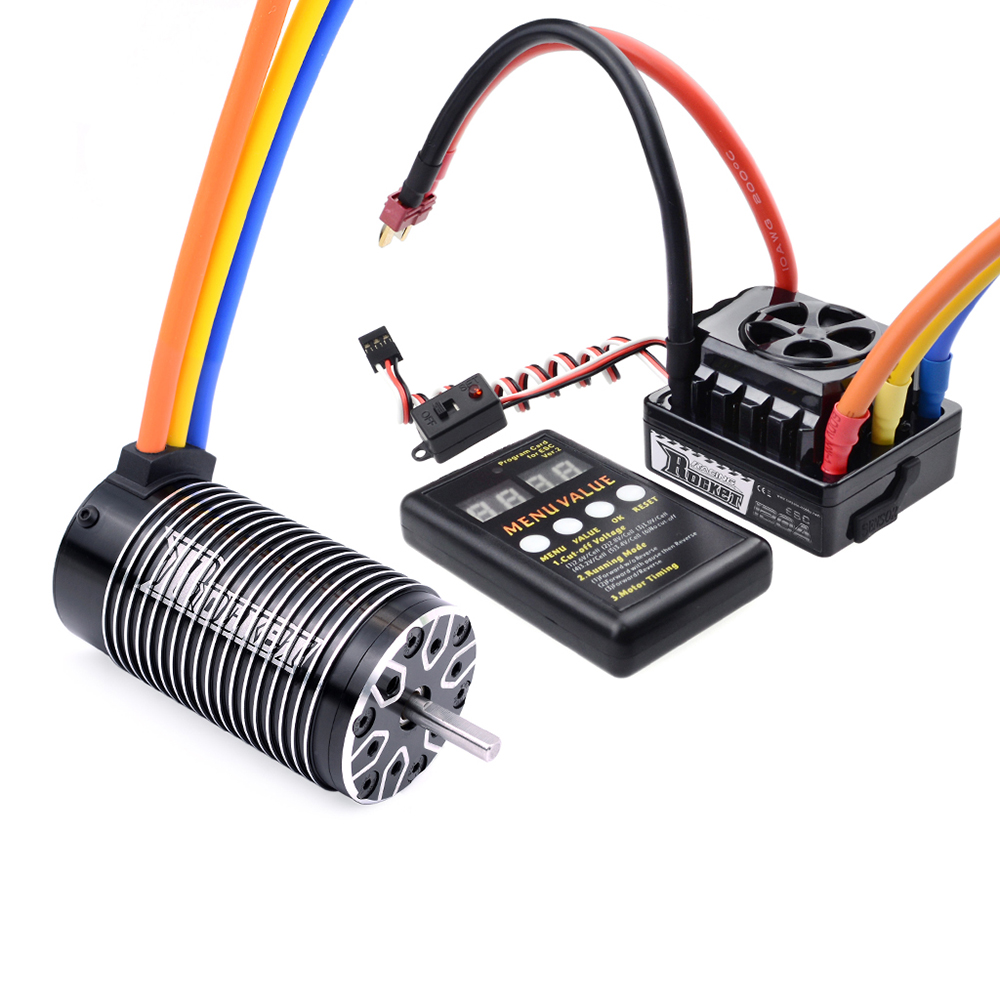 Surpass Hobby ROCKET 4076 2000KV/1700KV Brushless Motor 120A ESC LED Program Card Set for 1/8 RC Car Model Parts