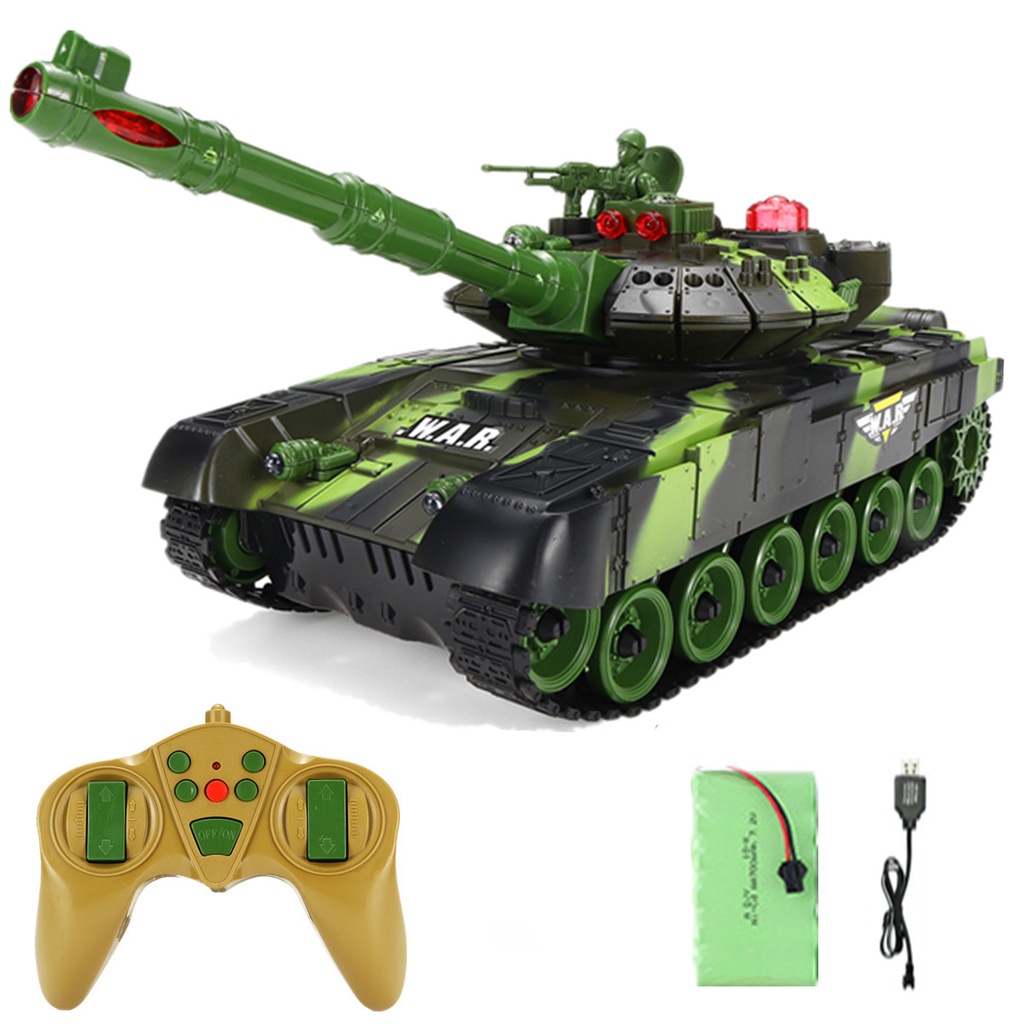 E16829 2.4G Drift RC Tank Battle Armored Off-Road Vehicle LED Lights Sound Effect RTR Model Kids Children Toys