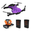 Wingsland S6 WiFi FPV With 4K UHD Camera Comprehensive Obstacle Avoidance Pocket Selfie  Purple Leopard RC Drone Quadcopter with Two Batteries LED Searchligh