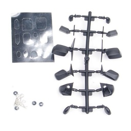 [1235940] Rear View 6-Style Mirrors Set For 1:10 RC Car On Road Upgrade Black Mirror Set