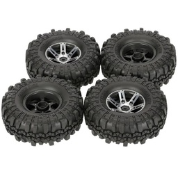 [1288296] 4Pcs AUSTAR AX-4020A 1.9 Inch 110mm 1/10 RC Car Tires with Alloy Hub For D90 SCX10 AXAIL RC4WD TF2 R