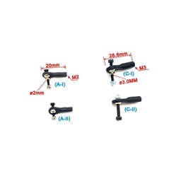 [1337700] 5 pcs M2 M3 M4 RC Ball Link With Rod Ball Joint Set RC Airplane Spare Part