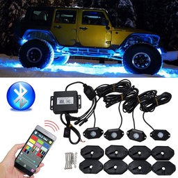 [1339740] Waterproof Wireless bluetooth Music LED RGB Off-road Rock Light Accent Car SUV Truck Rc Parts