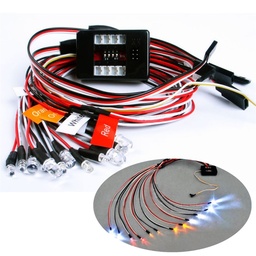[1391949] 12PCS RC 1/10 Car Truck Parts LED Lighting Kit Brake + Headlight + Signal Fit 2.4ghz PPM FM