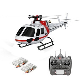 [1497450] XK K123 6CH Brushless 3D6G System AS350 Scale RC Helicopter Compatible with FUTAB-A S-FHSS 4PCS 3.7V 500MAH Lipo Battery