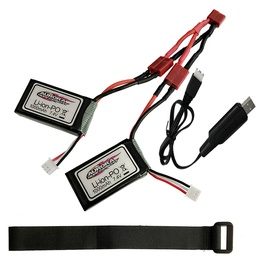 [1530006] 2PCS Xinlehong 7.4V 1000MAH Lipo Battery For Q901 Q902 Q903 1/16 2.4G RC Car Parts With Bandage