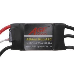 [1542521] AGF Athlon Run A20 Mini 20A 2-4S Lipo Brushless ESC With 5V 2A BEC For RC Helicopter Airplane