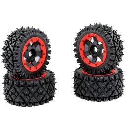 [1549747] 4PCS ROFUN 85321 Front Rear Tires & Wheels for 1/5 HPI KM Baja 5B RC Car Parts
