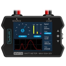 [1593171] ToolkitRC WM150 150A 50V Watt Meter Power Analyzer LCD Display Power Voltage Current Tester PWM Output
