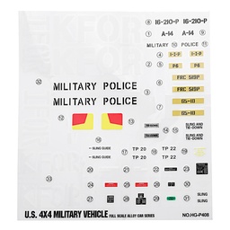 [1632993] HG P408 1/10 RC Car Model Spare Parts DIY Stickers Decals Sheet for Military Green & Camouflage Body 