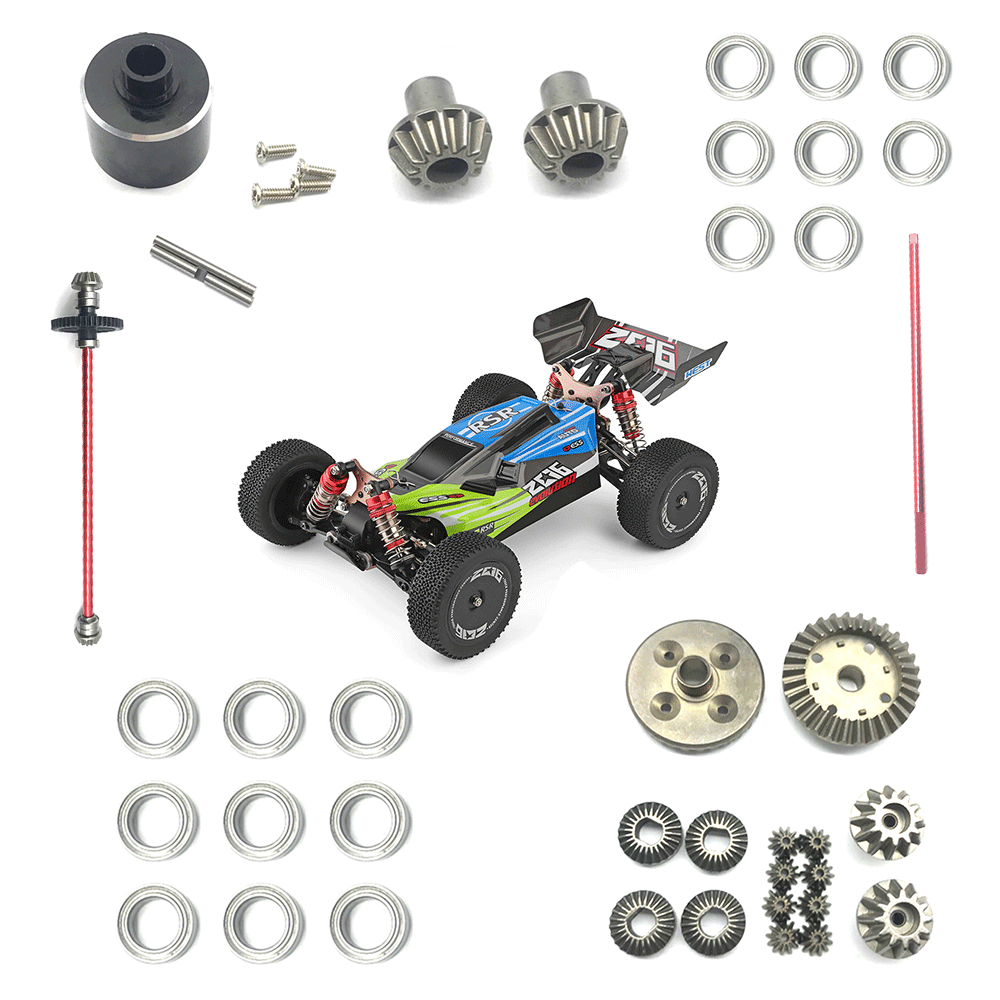 [1656081] Wltoys 144001 Upgrade Metal Parts Differential/Central Drive Shaft/Gear/Steering Cup Bearing