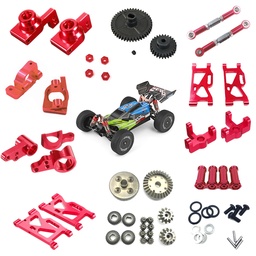[1666767] Wltoys 144001 1/14 Upgrade Metal RC Car Parts Swing Arm C Seat Connector Steering Cup Rear Wheel Seat Rod Gear Red