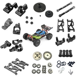 [1667214] Wltoys 144001 1/14 Upgrade Metal RC Car Parts Swing Arm C Seat Connector Steering Cup Rear Wheel Seat Rod Gear Black