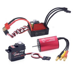 [1753817] Surpass Hobby KK 2430 Brushless Motor 25A Brushless ESC 17G Digital Servo Set for 1/18 RC Car Model Parts