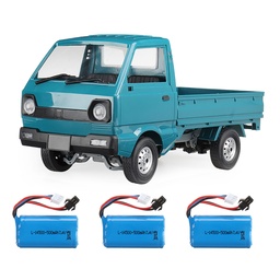 [1796411] WPL D12 1/10 2.4G 2WD Military Truck Crawler Off Road RC Car Vehicle Models Toy Several Battery Lake Blue
