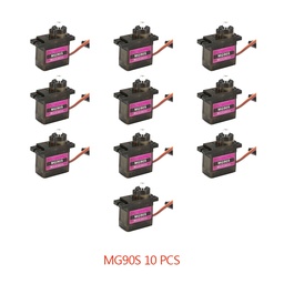 [1800251] 10PCS MG90S RC Micro Gear Servo 13.4g Motor For ZOHD Volantex Airplane For RC Helicopter Car Boat Model Toy Control