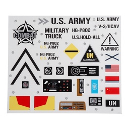 [1813493] HG P801 P802 M983 1/12 RC Car Spare DIY Sticker Decal Sheet Vehicles Model Body Parts
