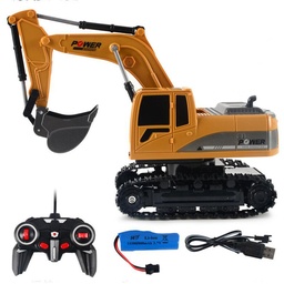 [1827522] 1027 2.4G 6 Channel 1/24 RC Excavator Toy Engineering Car Alloy And plastic RTR For Kids With Light
